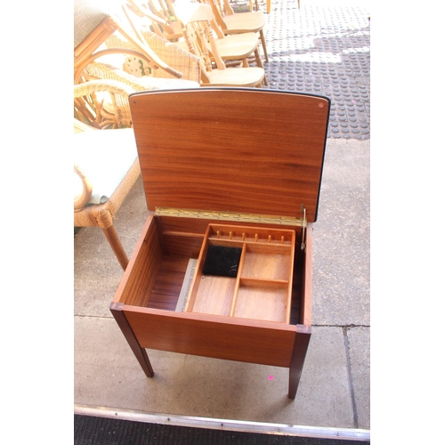 346 - Upholstered Mid Century sewing box