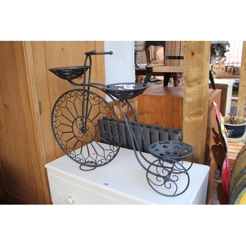 417 - Metal Penny Farthing plant stand