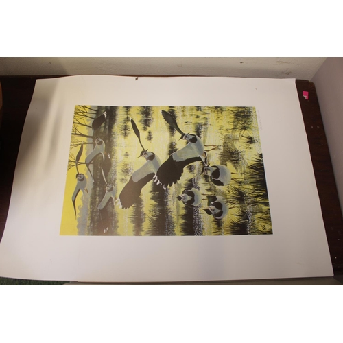 61 - Robert Gillmoor signed Wildfowl print and another print