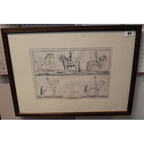 68 - Equitation plates 2 and 3. Pair of Engravings by Robert Riley possibly for Enclyclopedie by Diderot ... 