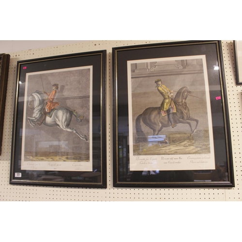 77 - Pair of Framed Reproduction Equine prints Spanish