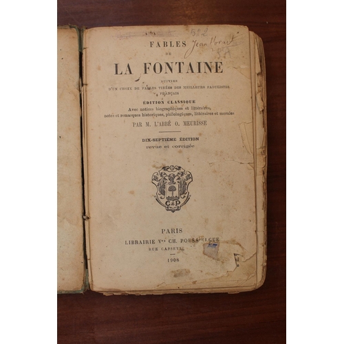 10 - 2 Antiquarian books Fables L Fontaine 1908 & La Deuxieme Annee d'enseignement Scientifique 1886