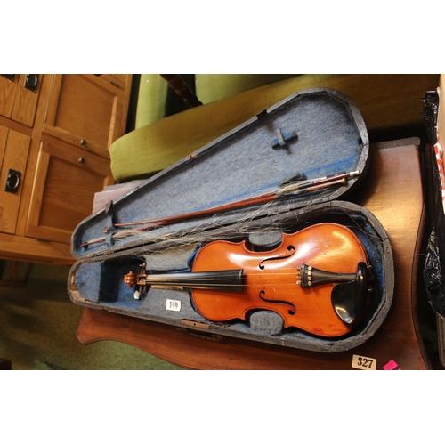 25 - Early 20thC Cased Violin with paper label for The Maidstone School of Orchestra Association