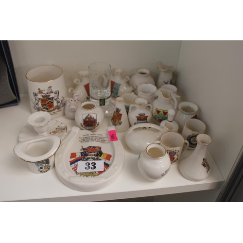 35 - Collection of Crested China inc. Goss, Arcadian etc