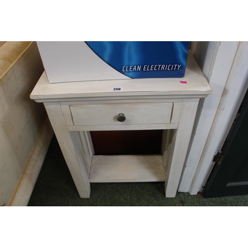 334 - White side table with single drawer and under tier