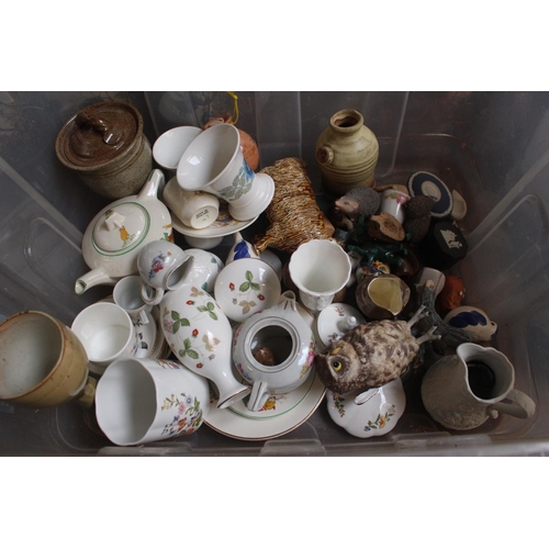 103 - 2 Large boxes of assorted ceramics and pottery inc. Aynsley, Royal Doulton etc