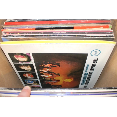 155 - Box of assorted Vinyl Records inc. The Velvet Underground, ABBA etc