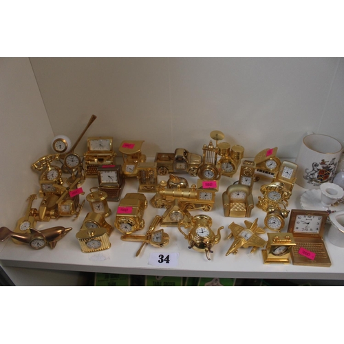 34 - Collection of assorted Miniature Brass models