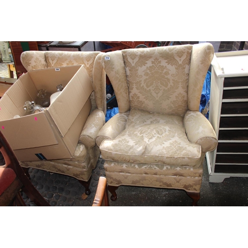 379 - Pair of Wingback armchairs