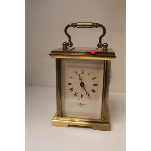 48 - Rapport of London brass cased carriage clock