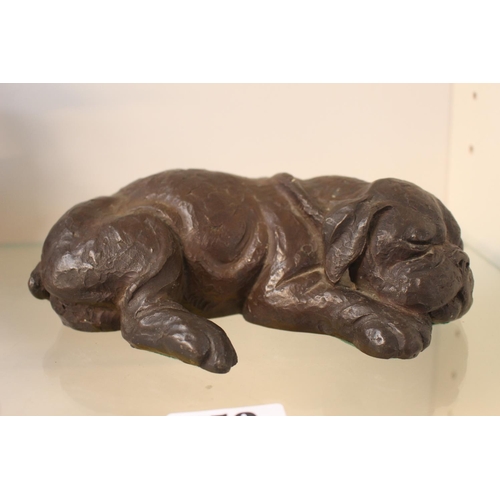 52 - Resin Bronze effect model of a Puppy