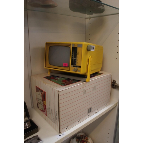 54 - Vintage Portable Boots branded Yellow UHF Television boxed