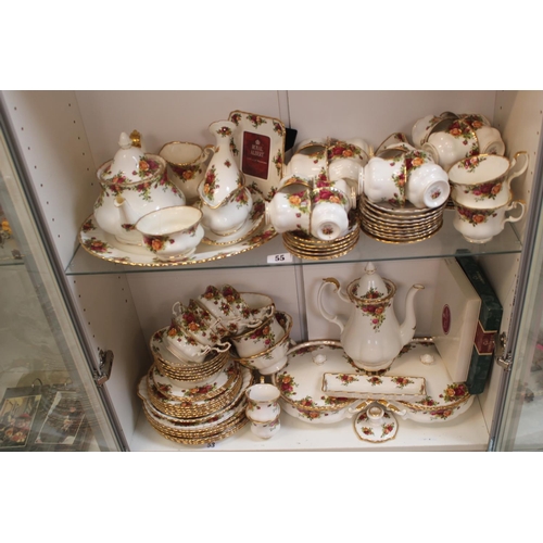 55 - Large collection of Royal Albert Old Country Roses Dinner and tea ware