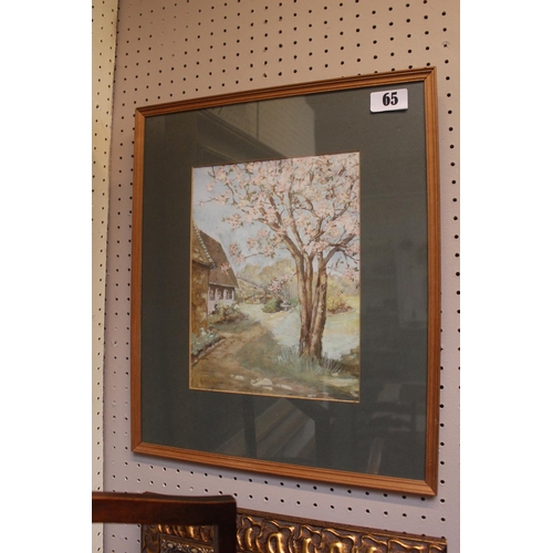 65 - Framed Watercolour 'Bell House' dated 1975