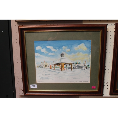 70 - Hilary Coulthard 3 Framed watercolours of Houghton