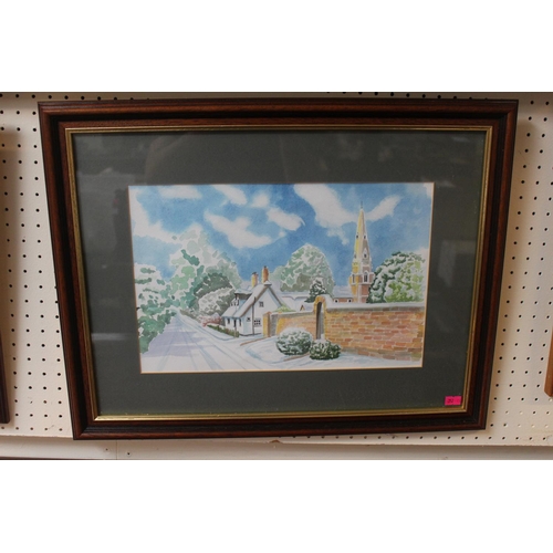 70 - Hilary Coulthard 3 Framed watercolours of Houghton