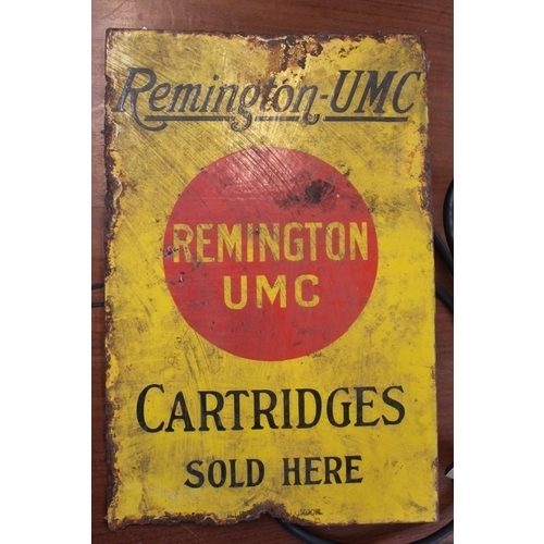 8 - Advertising - Remington UMC Cartridges Sold Here Tin enamel sign 31cm in Height