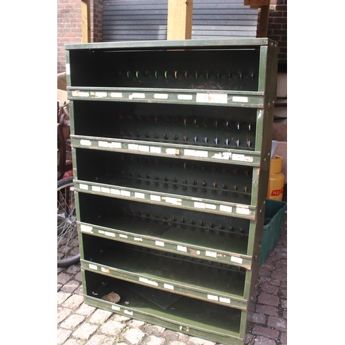 371 - Green Metal unit of 6 Shelves