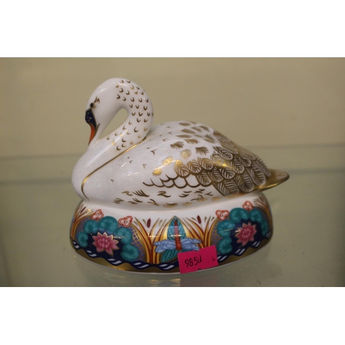 12 - Royal Crown Derby Swan paperweight