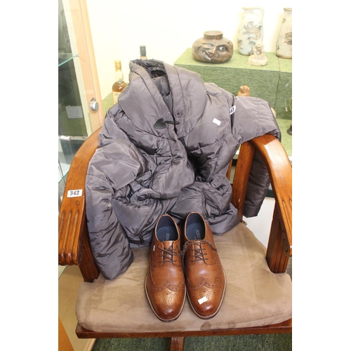 343 - Josef Seibel Brown Leather brogues size 8 and a Monsoon Small size Jacket