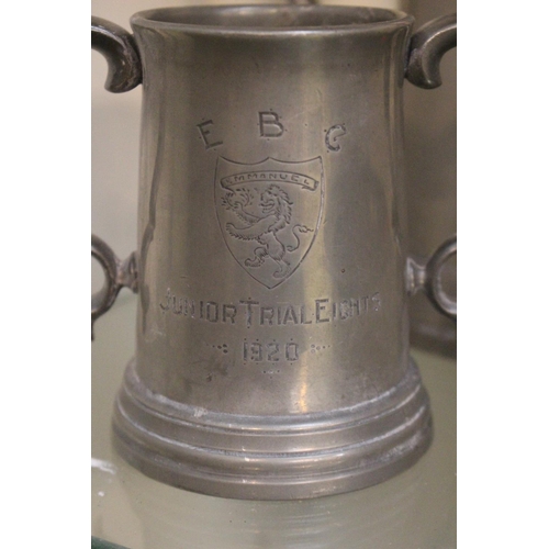 43 - Local Interest; Emmanual college Cambridge Senior Trials Eights 1921 Two handled Cup 1920 Cup with a... 