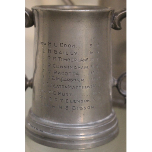 43 - Local Interest; Emmanual college Cambridge Senior Trials Eights 1921 Two handled Cup 1920 Cup with a... 