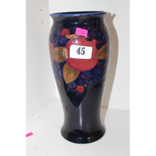 45 - Large Moorcroft Pomegranate vase with impressed mark and signature to base 27cm in Height A/F