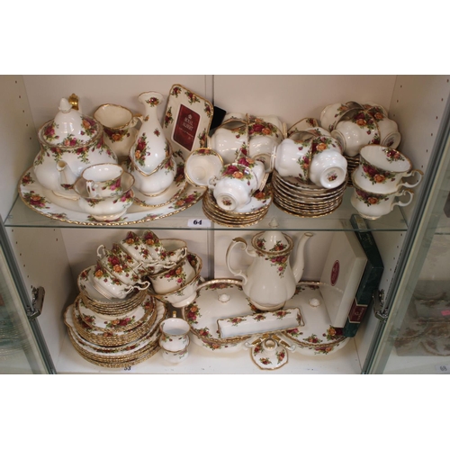 64 - Large collection of Royal Albert Old Country Roses Dinner and tea ware