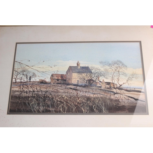 69 - R M Bolton 20thC; Watercolour of a Fenland Farm