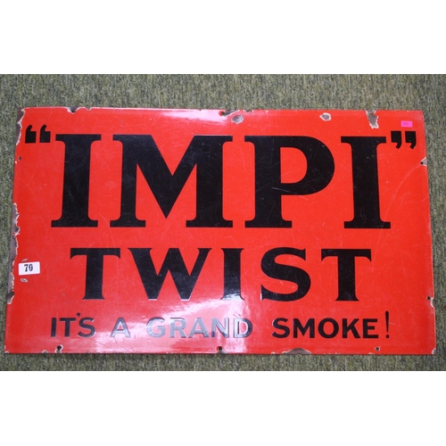 70 - ''Impi'' Twist it's a Grand Smoke' Advertising sign 75 x 45cm