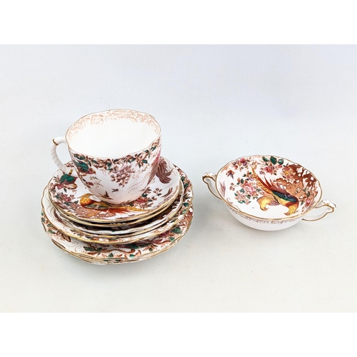 1 - A Royal Crown Derby Olde Avesbury Bone China pattern part dinner and tea service, comprising teacups... 