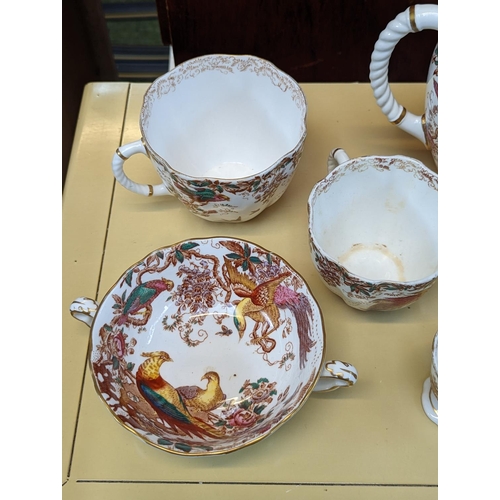 1 - A Royal Crown Derby Olde Avesbury Bone China pattern part dinner and tea service, comprising teacups... 