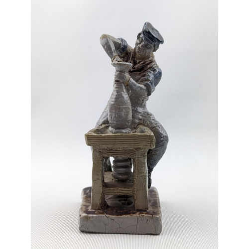 13 - Rare Martin Brothers figure of The Thrower / The Potter by Robert Wallace Martin. Depicting a Potter... 