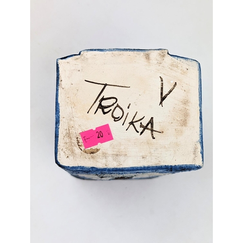 6 - Troika Rectangular Brick Construction pattern vase signed Vicky Drew, from the Troika Exhibition 17-... 