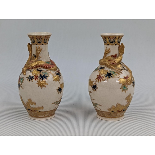 8 - Collection of Japanese Meiji period (1868-1912): Five vases of various shapes, 2 Covered jars and 2 ... 