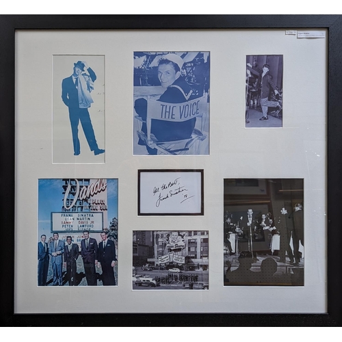 101 - Frank Sinatra Signed Photo Collage January 1978 Las Vegas Circus Maximus. 85 x 78cm total size