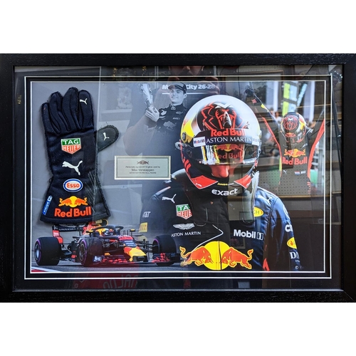 103 - Personally signed glove 2018 Max Verstappen Aston Martin racing Aston Martin Red Bull. COA to revers... 