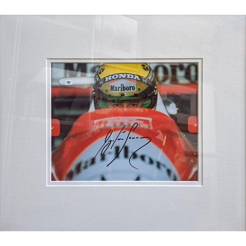 63 - Ayrton Senna Signed Photo (24th July, 1993 Hockenheim, Germany) with COA to reverse 48 x 43cm total ... 