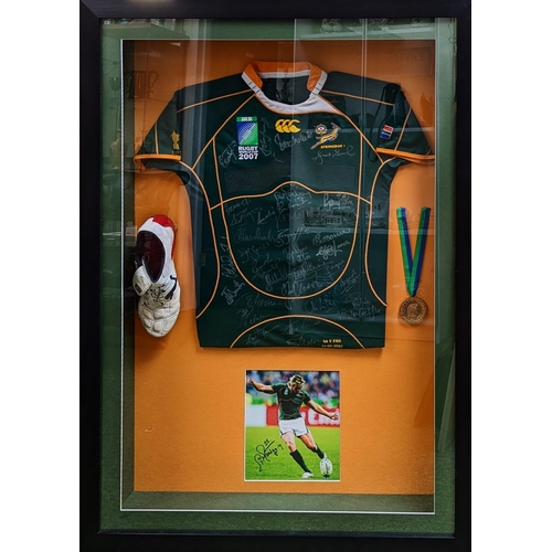 69 - South Africa 2007 Rugby World Cup Presentation - Semi Final vs Argentina match worn jersey (worn by ... 