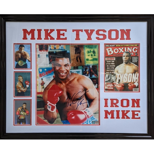 70 - Mike Tyson signed Collage. This was Mike Tyson's first ever photo shoot for Sports Illustrated Magaz... 