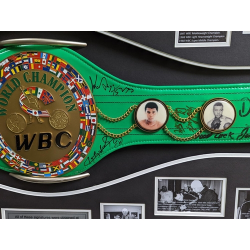 71 - WBC Replica Belt (Full sized) signed by 22 World Champions inc Kostya Tsyzu, Larry Holmes, John H St... 