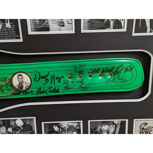 71 - WBC Replica Belt (Full sized) signed by 22 World Champions inc Kostya Tsyzu, Larry Holmes, John H St... 