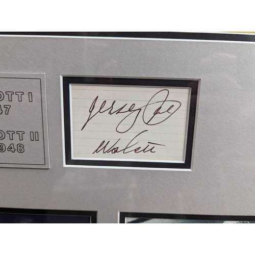 72 - Framed Joe Louis and Jersey Joe Walcott authentic cut signatures. 2 x original ring magazines and ph... 