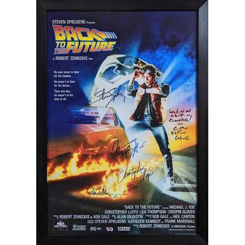 83 - Back to the Future signed poster - signed by all main cast members. Micheal Fox, Christopher Lloyd, ... 