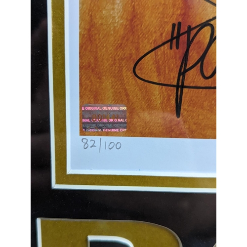 84 - Framed limited edition print signed by both Manny Pacquiao and the artist. 55 x 68cm total size (#)