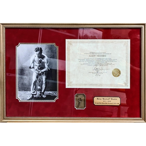 85 - Harry 'Handcuff' Houdini 1874 - 1926 Escape Key from His personal collection. With COA and letter fr... 