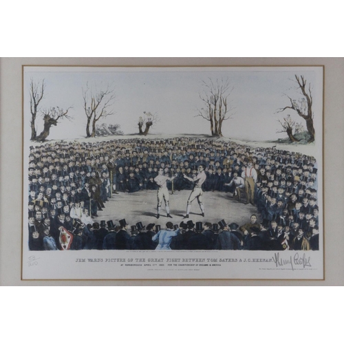 18 - Wards Picture Great Fight Sayers & Heenan 1860 Signed by Henry Cooper Framed limited edition (53 out... 