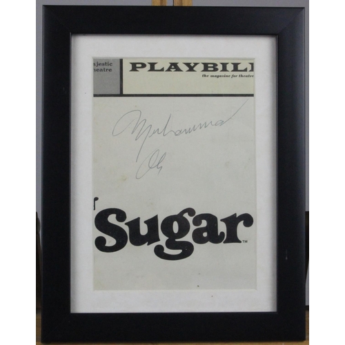 20 - Sugar' playbill personally signed by Muhammad Ali. Measures 6'' x 4'' and framed. Sugar, Broadway, M... 