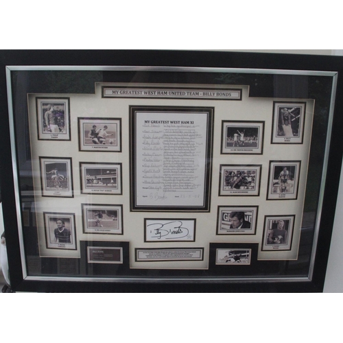 31 - My Greatest West Ham Team Framed and Signed Display by Billy Bonds All eleven team members photograp... 