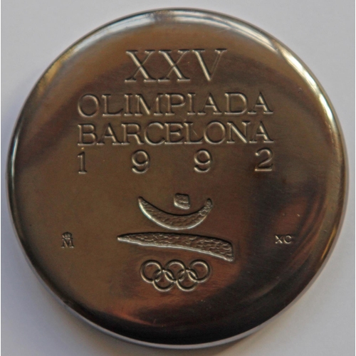 40 - Barcelona 1992 Olympic Games Participant Medal. In original cloth pouch.